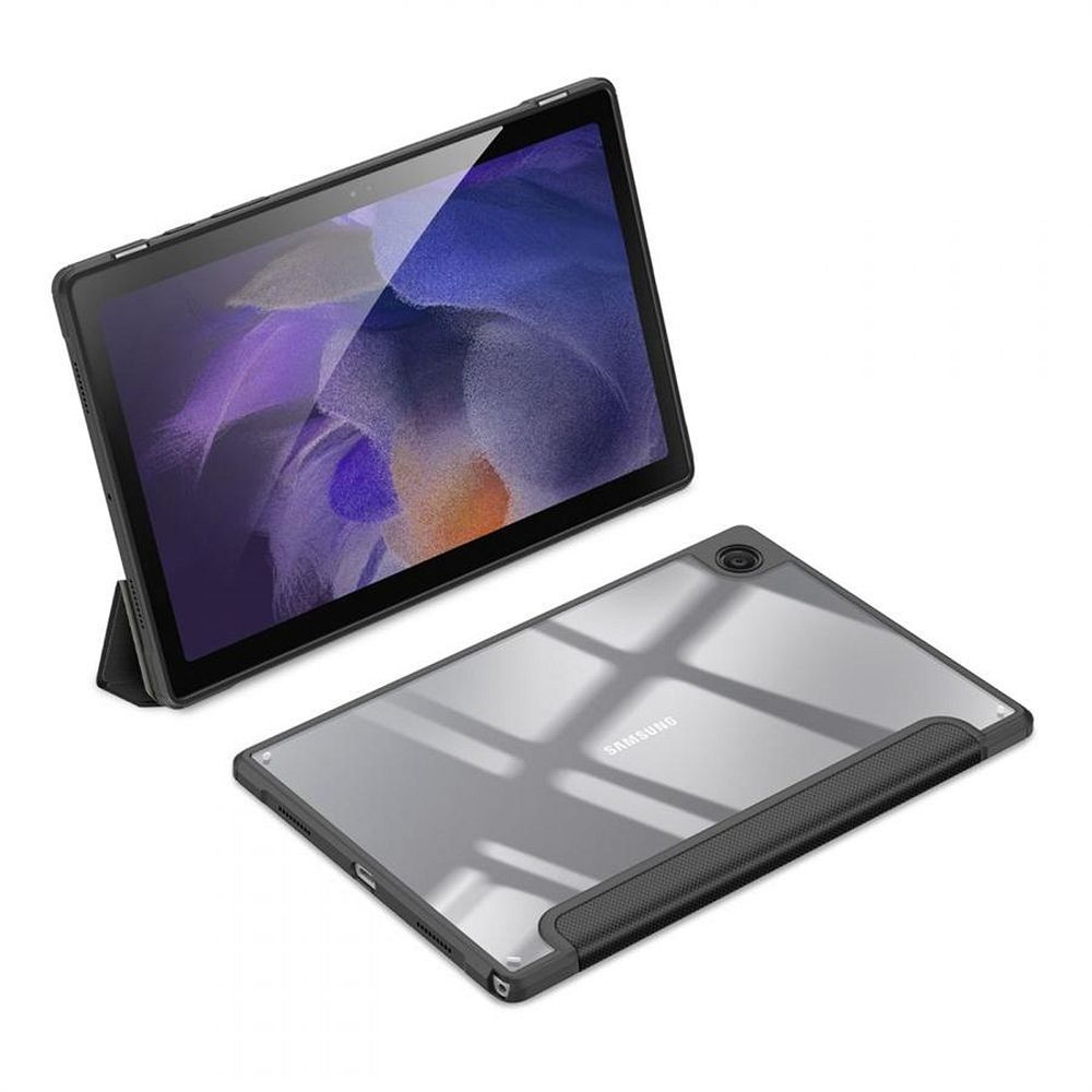 Carcasa Tableta G-Tech Toby Dux Ducis Folding Stand, Compatibila cu Samsung Galaxy Tab A8 2021, 10.5 Inch, Spate Transparent, Piele Ecologica, Full Protection, Negru