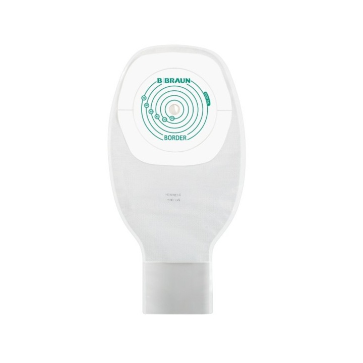 Punga de colostomie/ileostomie, B Braun, 10 - 70 mm, cu Border si evacuare, transparent