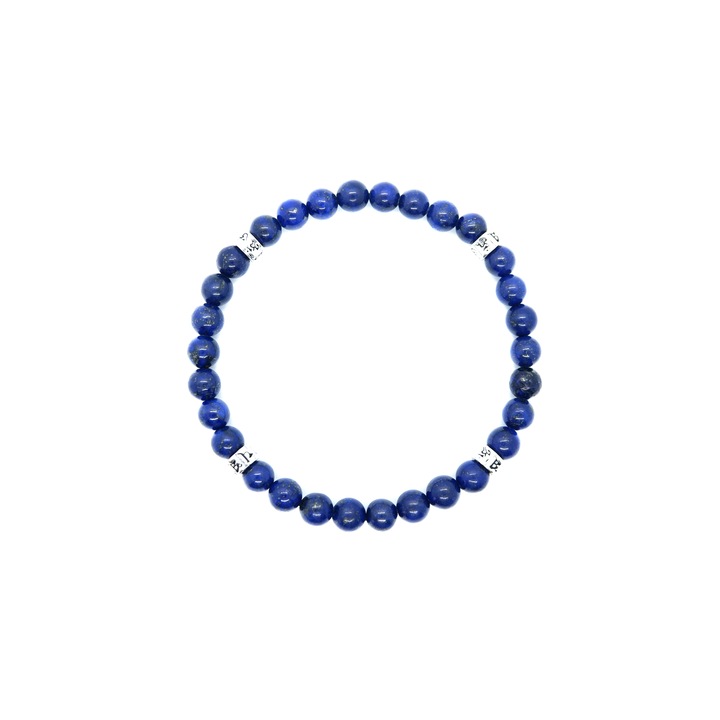 Természetes Afghan Lapis Lazuli karkötő 925 ezüst drágakő kiegészítővel férfiaknak