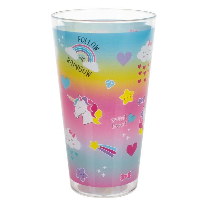 Pahar de plastic Rainbow, 600 ml
