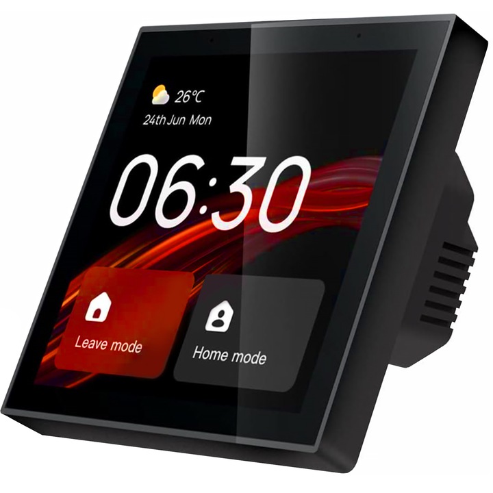 Panou de control Extralink Smart Life, Wi-Fi, Smart Home, Bluetooth, Tuya, ZigBee 3.0, Amazon Alexa, Gateway Hub, Compatibil iOS, Android, termostat, Negru