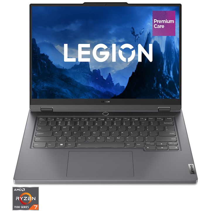 Лаптоп Gaming Lenovo Legion Slim 5 14APH8 с процесор AMD Ryzen™ 7 7840HS до 5,1GHz, 14.5", WQXGA+, OLED, 120Hz, 16GB, 512GB SSD, NVIDIA® GeForce RTX™ 4060 8GB GDDR6, No OS, Storm Grey