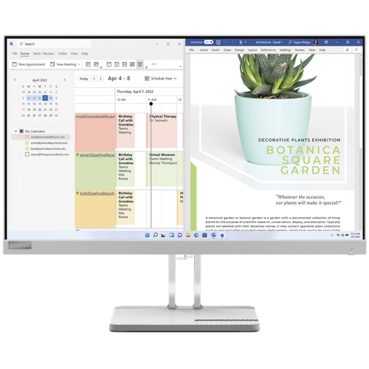Lenovo L24e-40 LED VA 23.8" Monitor, Full HD, HDMI, 100 Hz, FreeSync, VESA, Fehér