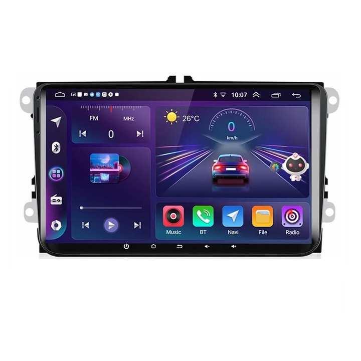 Android 13 навигация с Carplay Wireless за VW Golf 5 6 Passat B6 B7 CC Tiguan Touran Jetta Polo Skoda Octavia Superb Seat Leon, 9 инча IPS дисплей, 2GB RAM и 32 GB ROM, приложения, Usb, Wi Fi, Bluetooth, камера за заден ход