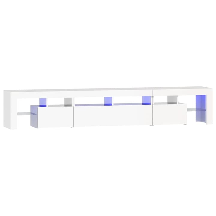 vidaXL magasfényű fehér TV-szekrény LED lámpákkal 230x36,5x40 cm 3152790