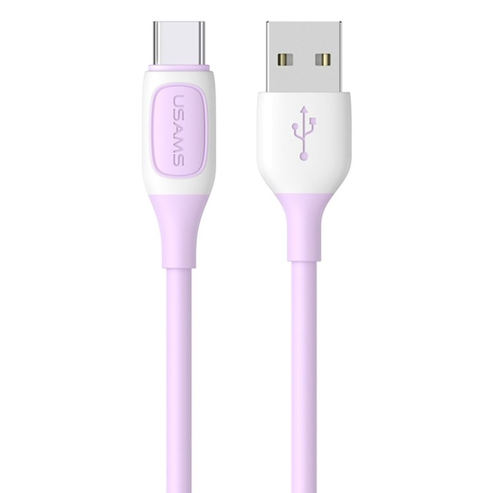 Кабел Usams Jelly Series Fast Charging USB to Type-C, 3A, 1m, Purple