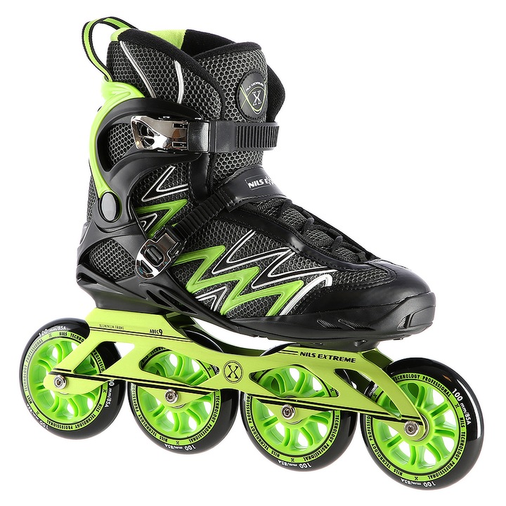 Görkorcsolya, Nils Extreme, NA8660, Fekete/Zöld, Korcsolya, ABEC-7, PU, 38