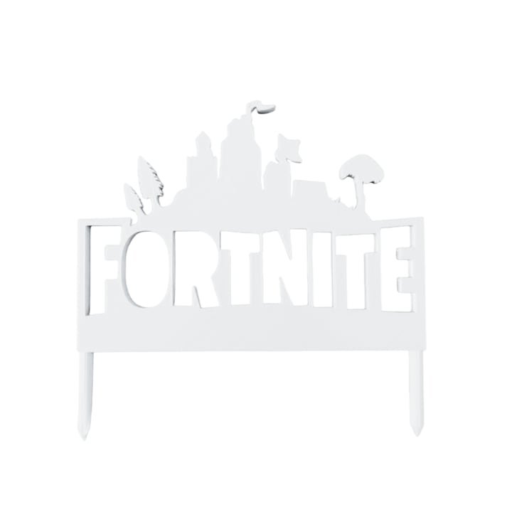 Декорация за торта, топ за любители на игри "FORTNITE", 15 x 15,3 см бяла слонова кост