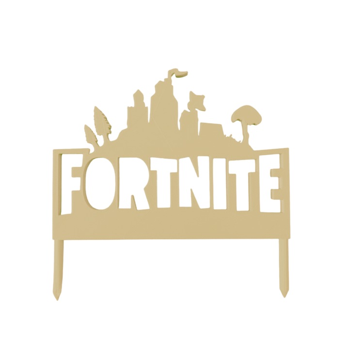 Декорация за торта, топ за любители на игри "FORTNITE", 15 х 15,3 см злато