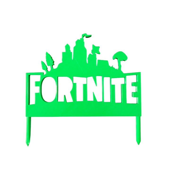 Декорация за торта, "FORTNITE" topper game lover, 15 x 15,3 cm зелен