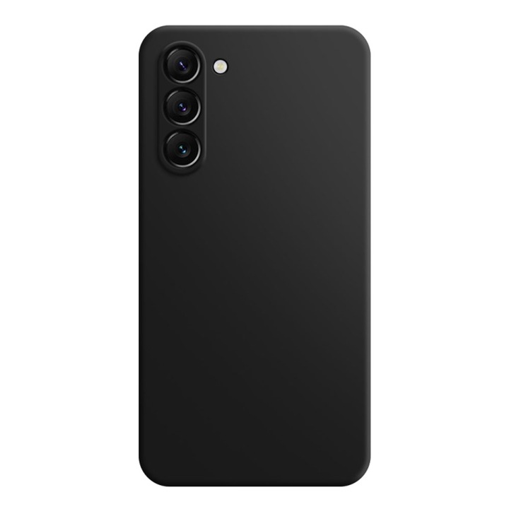 Szilikon mikroszálas burkolat kompatibilis Samsung Galaxy S23 Plus, Prime Deluxe, teljes lefedettség, emelt élek, kameravédelem, fekete