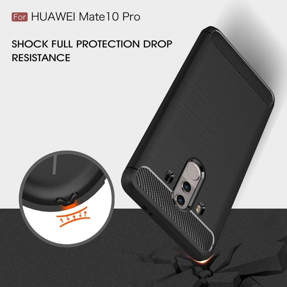 Husa Carbon Stripe pentru Huawei Mate 10 Pro, Negru