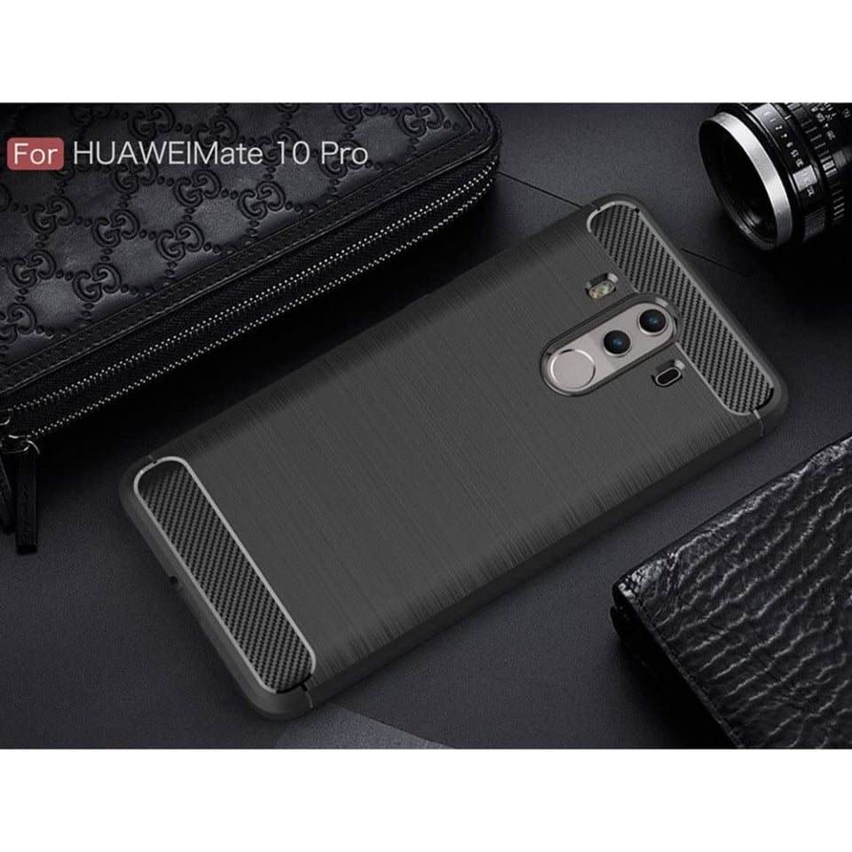 Husa Carbon Stripe pentru Huawei Mate 10 Pro, Negru