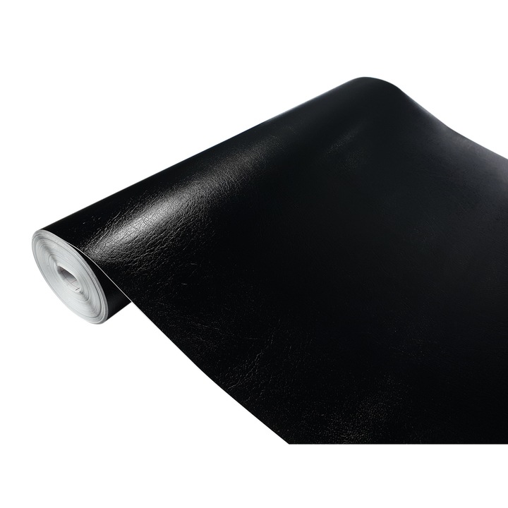 Folie autoadeziva pentru tocuri usi piele neagra, 45 x 25 cm, DecoMeister®, A013-045-0025