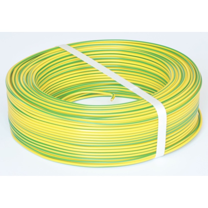 Rola conductor electric FY / H07V-U 4mm, galben-verde, 100 m, cupru, izolatie PVC