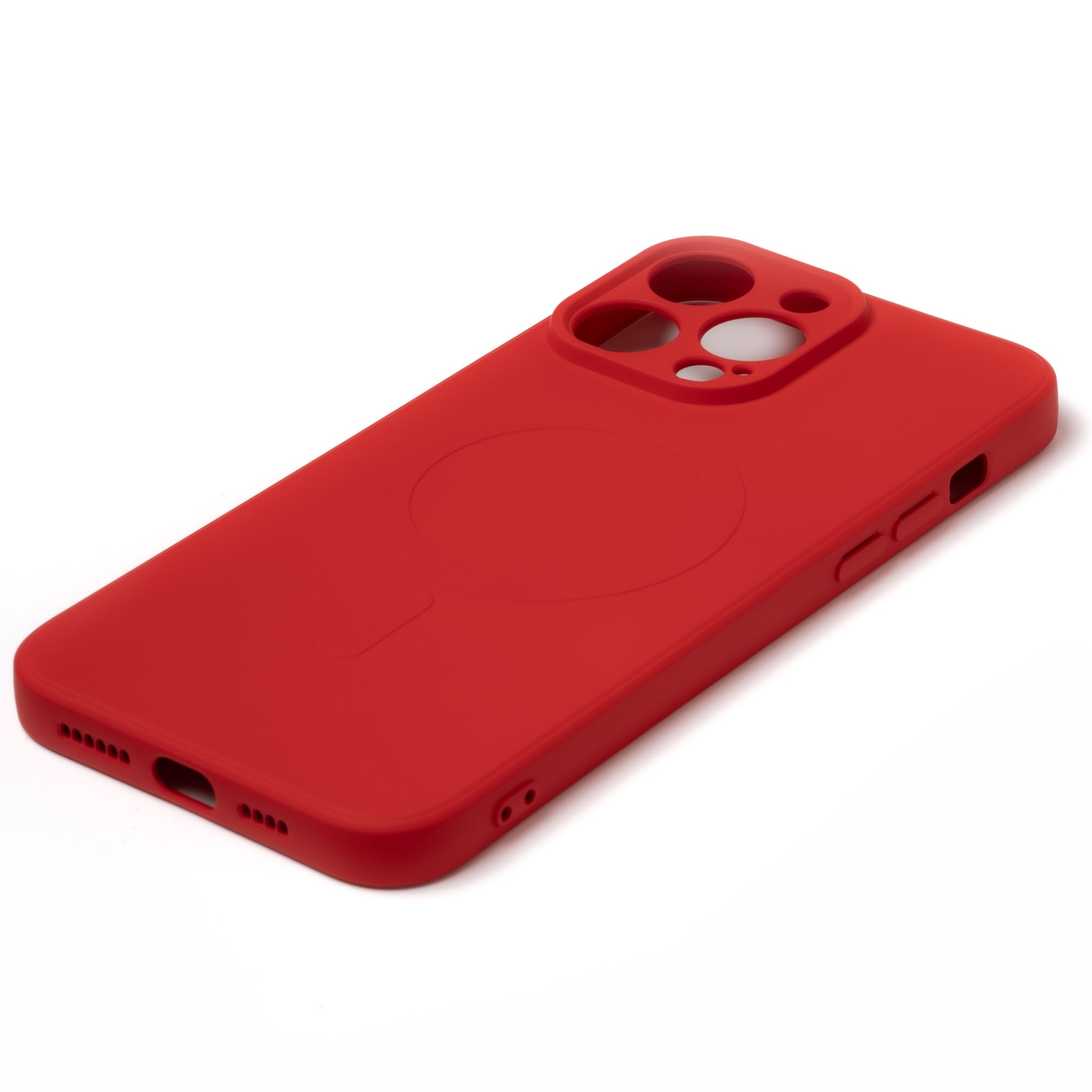 Husa pentru iPhone 14 Pro Max ZAFIT®, cu incarcare Magsafe, Silicon, Rosu