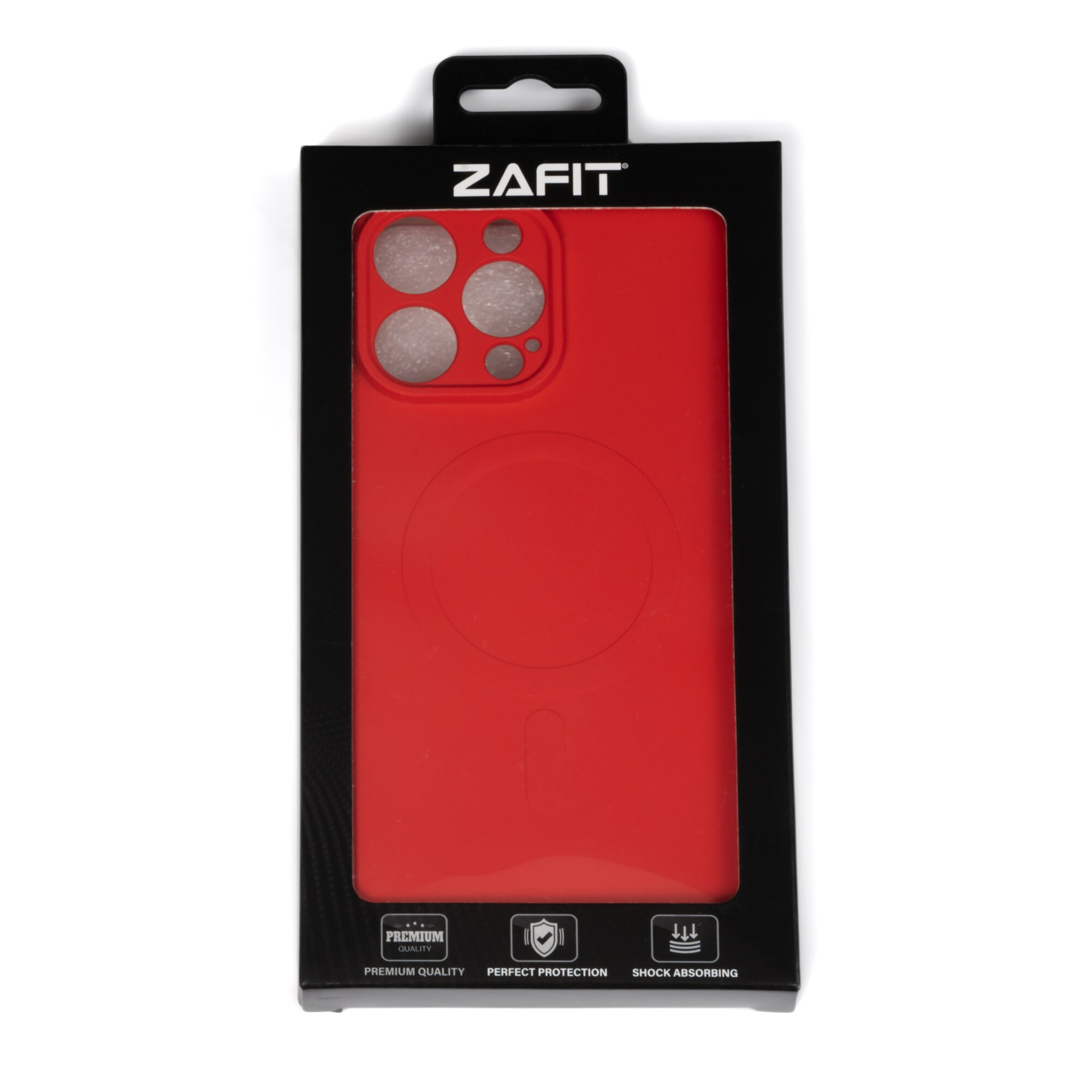 Husa pentru iPhone 14 Pro Max ZAFIT®, cu incarcare Magsafe, Silicon, Rosu