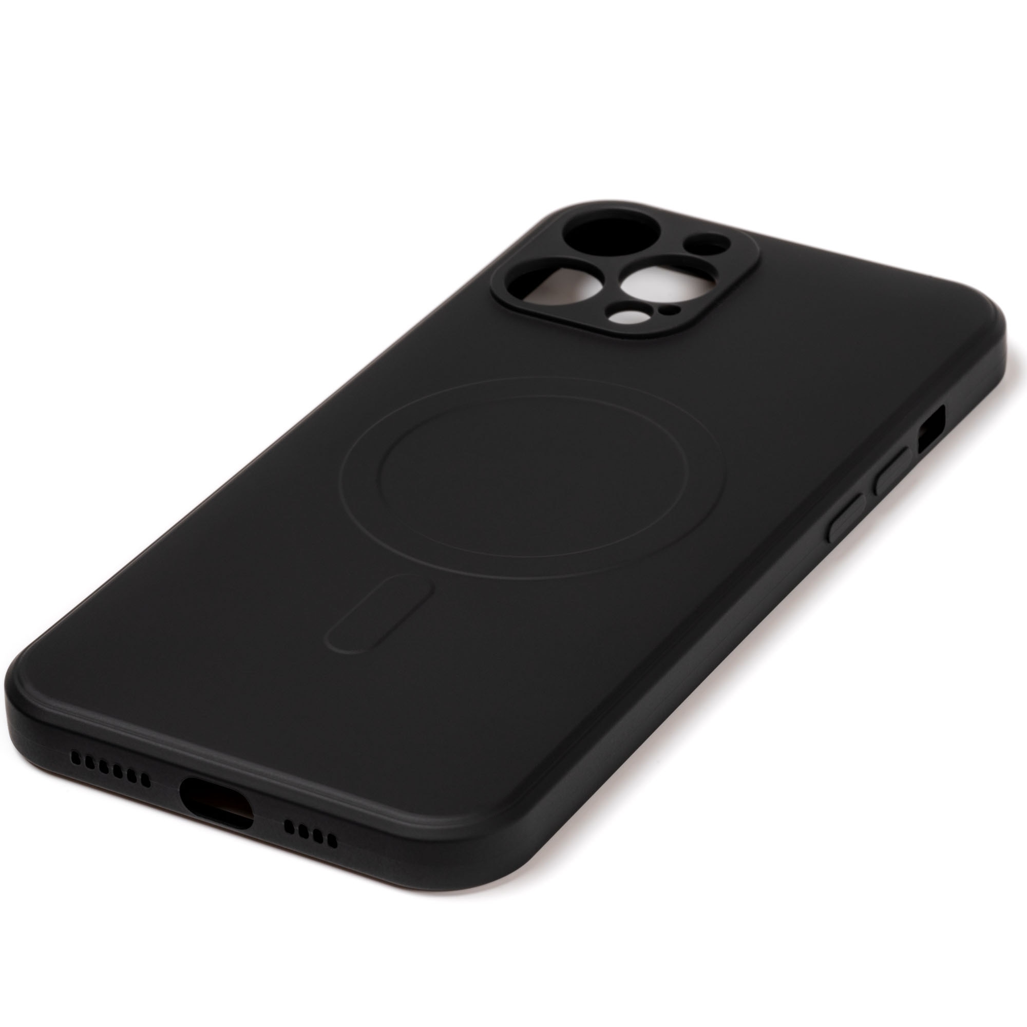 Husa pentru iPhone 12 Pro ZAFIT®, cu incarcare Magsafe, Silicon, Negru