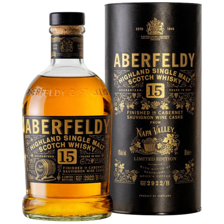 Whisky Aberfeldy 15YO Napa Valley Cask, 43%, Cutie, 0.7l