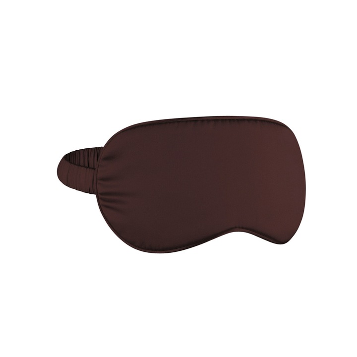 Masca de dormit, Malbery, 9x21 cm, Matase, Marime unica, Maro inchis