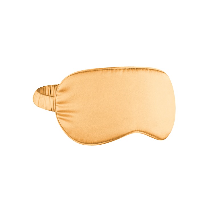 Masca de dormit din matase, Malbery, 9x21cm, auriu