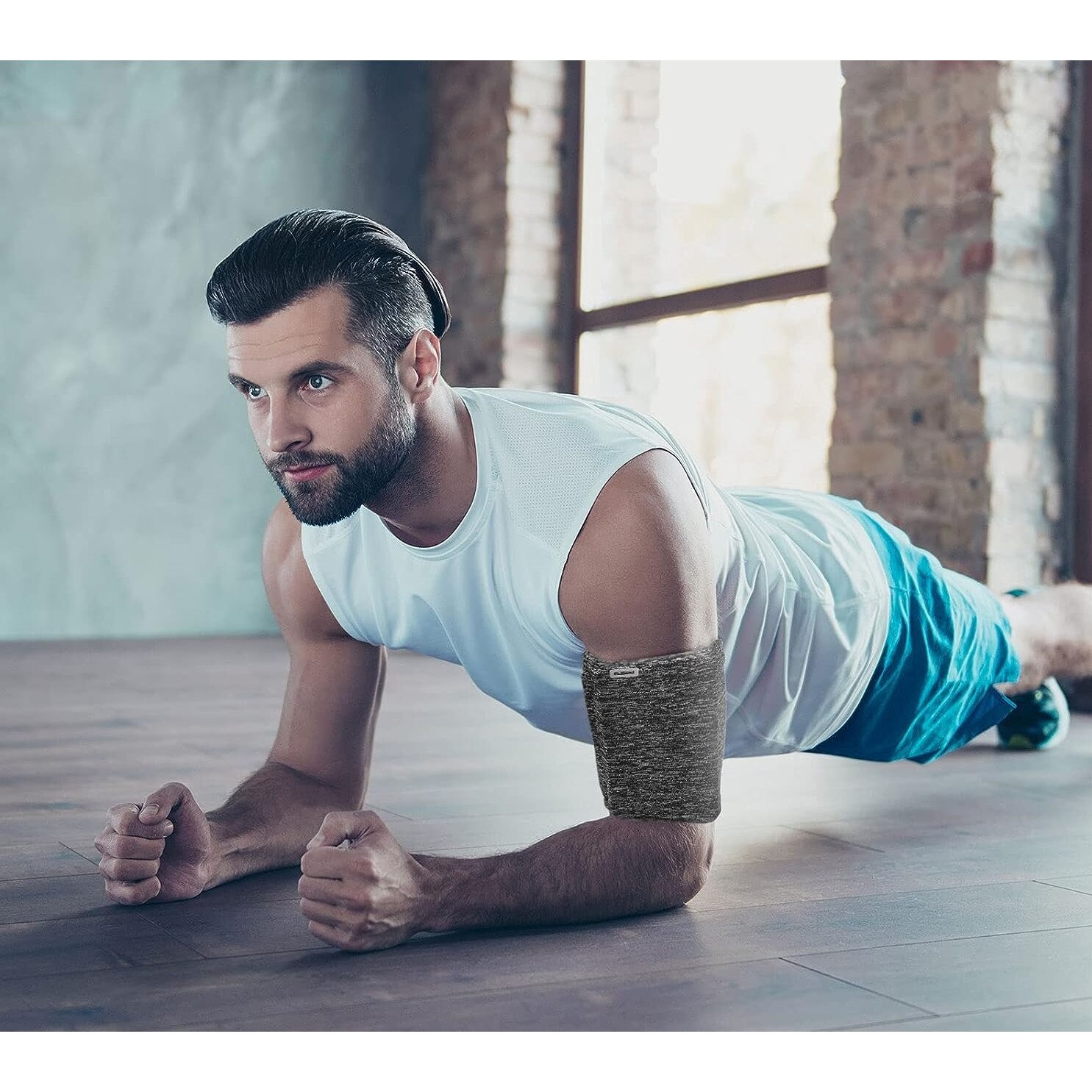 Husa Banderola Telefon, Ideas4Comfort®, Banderola Alergare Din Lycra Elastica, Cu Fermoar Si Orificii Pentru Casti, Pentru Alergat, Sala, Jogging, Yoga, Ciclism, Plimbari, Compatibila Universal Cu Orice Smartphone, Marime M, Husa Banderola Sport, Gri
