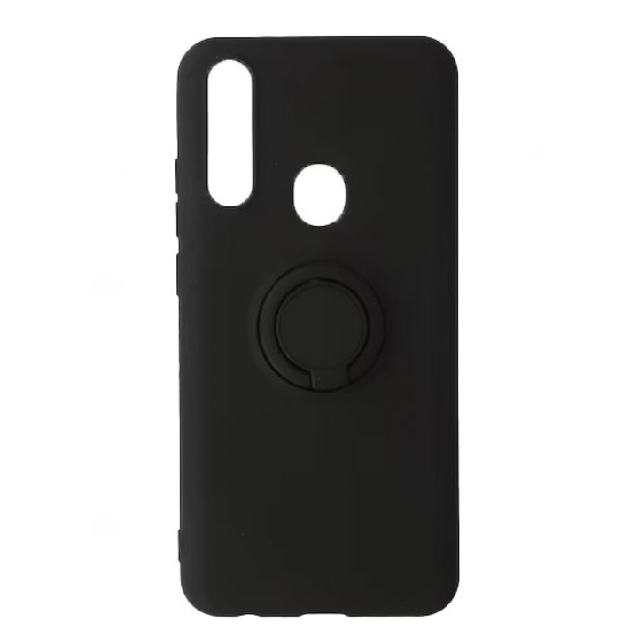 Huawei P Smart Z-vel kompatibilis ZRing gyűrűs burkolat, szilikonból, fekete, Doty®️