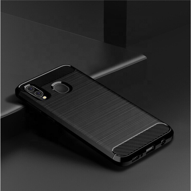 Husa pentru Samsung Galaxy A10 / M10, Techsuit Carbon Silicone, Black