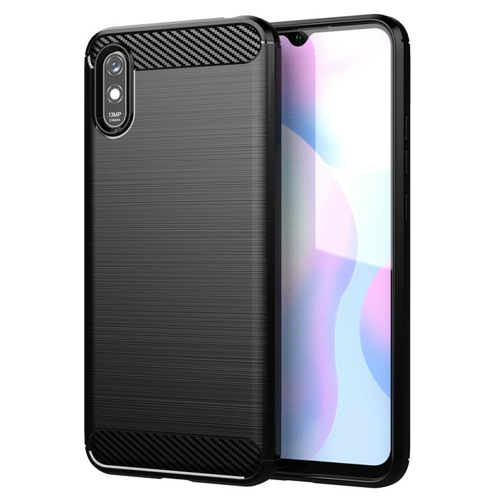 Xiaomi Redmi 9AT / 9A telefontok, Techsuit, karbon, fekete