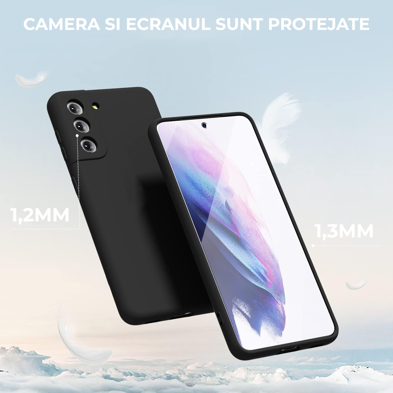 Husa Premium Silicon Soft pentru Samsung S21 FE, Ultra Slim, Protectie sporita, Interior de microfibra, Negru