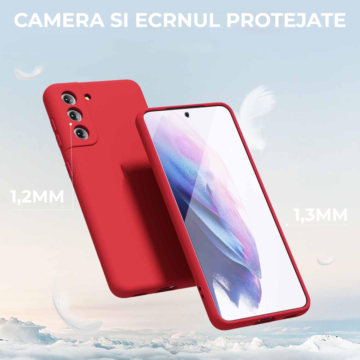Husa Premium Silicon Soft pentru Samsung S21 FE, Ultra Slim, Protectie sporita, Interior de microfibra, Rosu