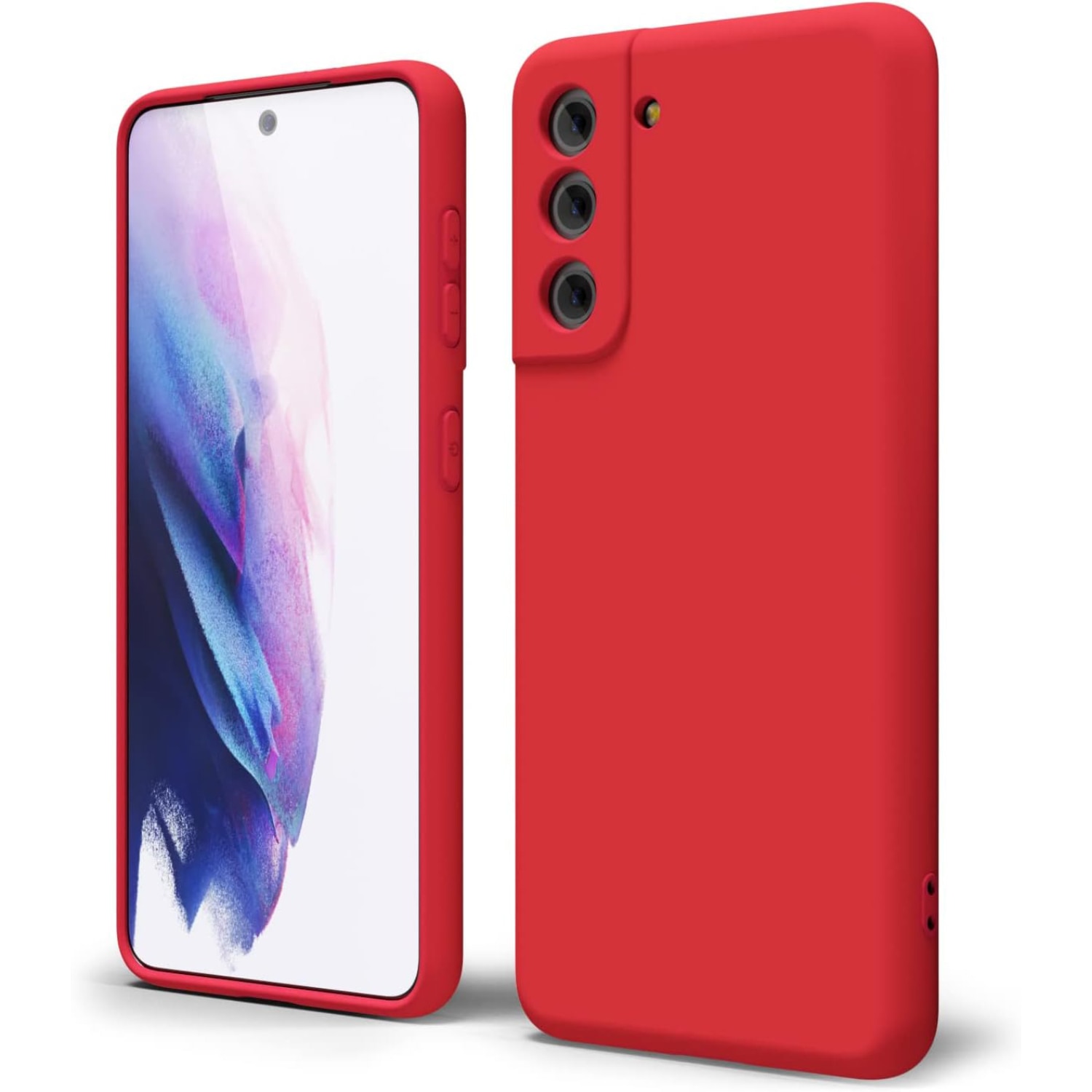 Husa Premium Silicon Soft pentru Samsung S21 FE, Ultra Slim, Protectie sporita, Interior de microfibra, Rosu