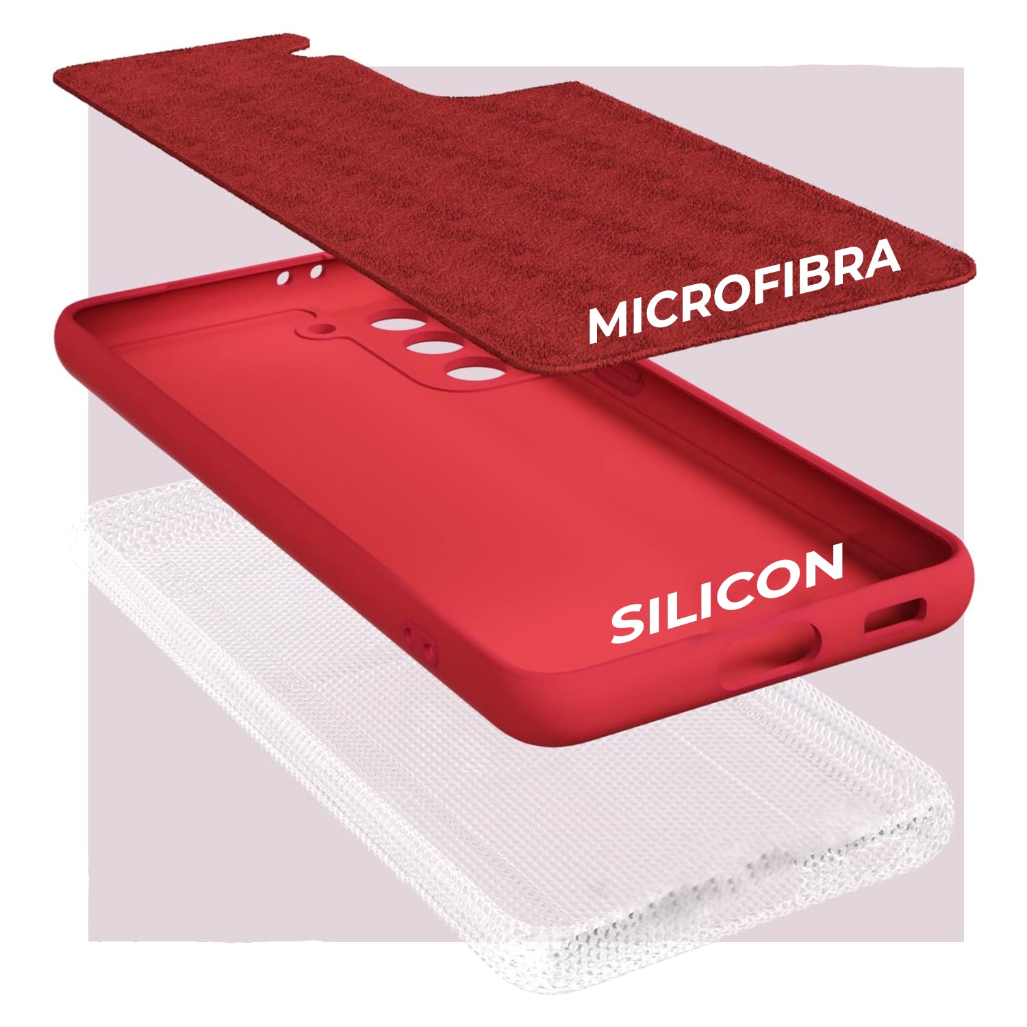 Husa Premium Silicon Soft pentru Samsung S21 FE, Ultra Slim, Protectie sporita, Interior de microfibra, Rosu