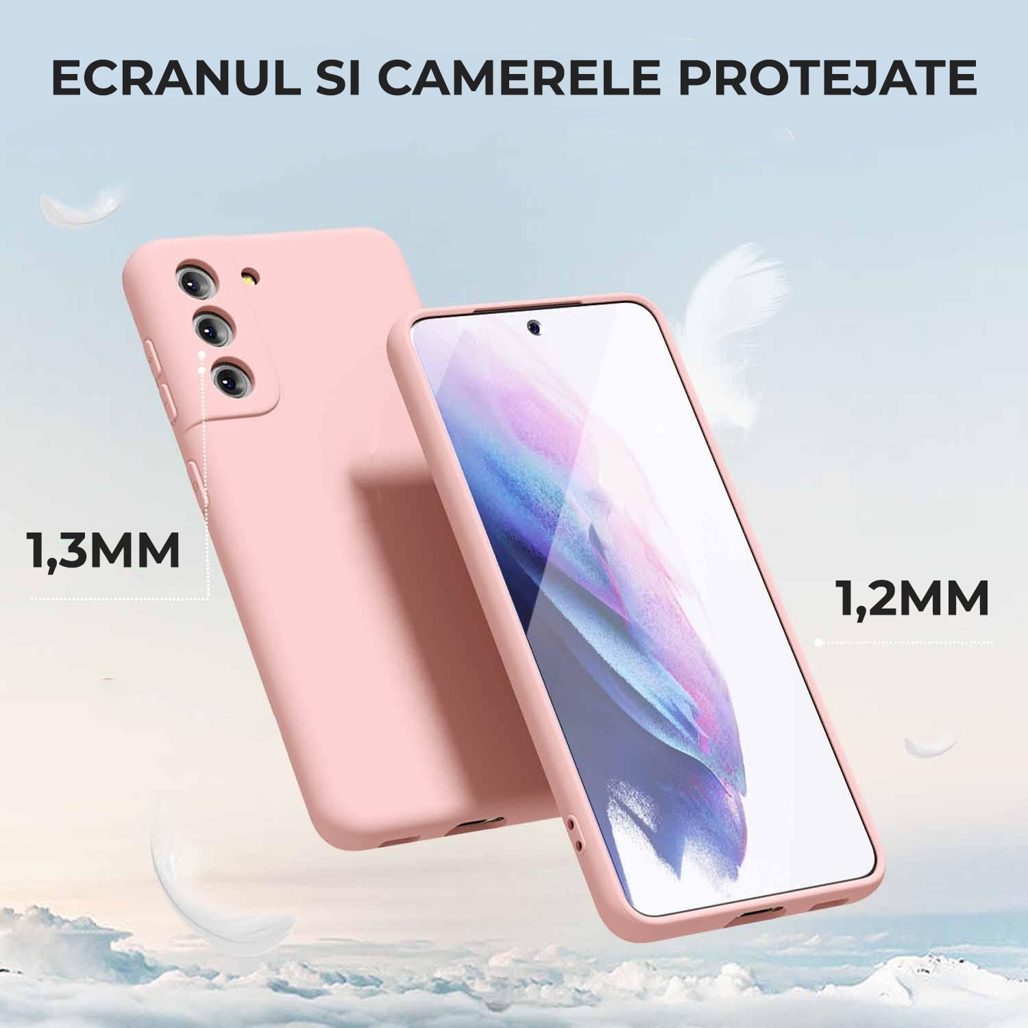 Husa Premium Silicon Soft pentru Samsung S21 FE, Ultra Slim, Protectie sporita, Interior de microfibra, Roz