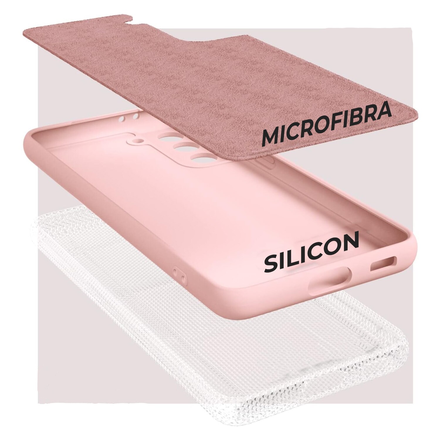 Husa Premium Silicon Soft pentru Samsung S21 FE, Ultra Slim, Protectie sporita, Interior de microfibra, Roz