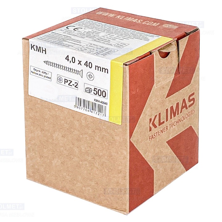 Suruburi pentru lemn calit, fi 4x40 mm, 500 buc. WKRĘT-MET