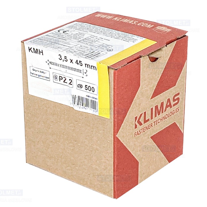 Suruburi pentru lemn calit, fi 3,5x45 mm, 500 buc. WKRĘT-MET