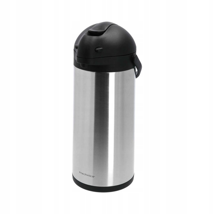 Termos pentru catering cu pompa TECHNICA, 5 l, otel inoxidabil/polipropilena, pereti dubli, bauturi calde si reci, inox