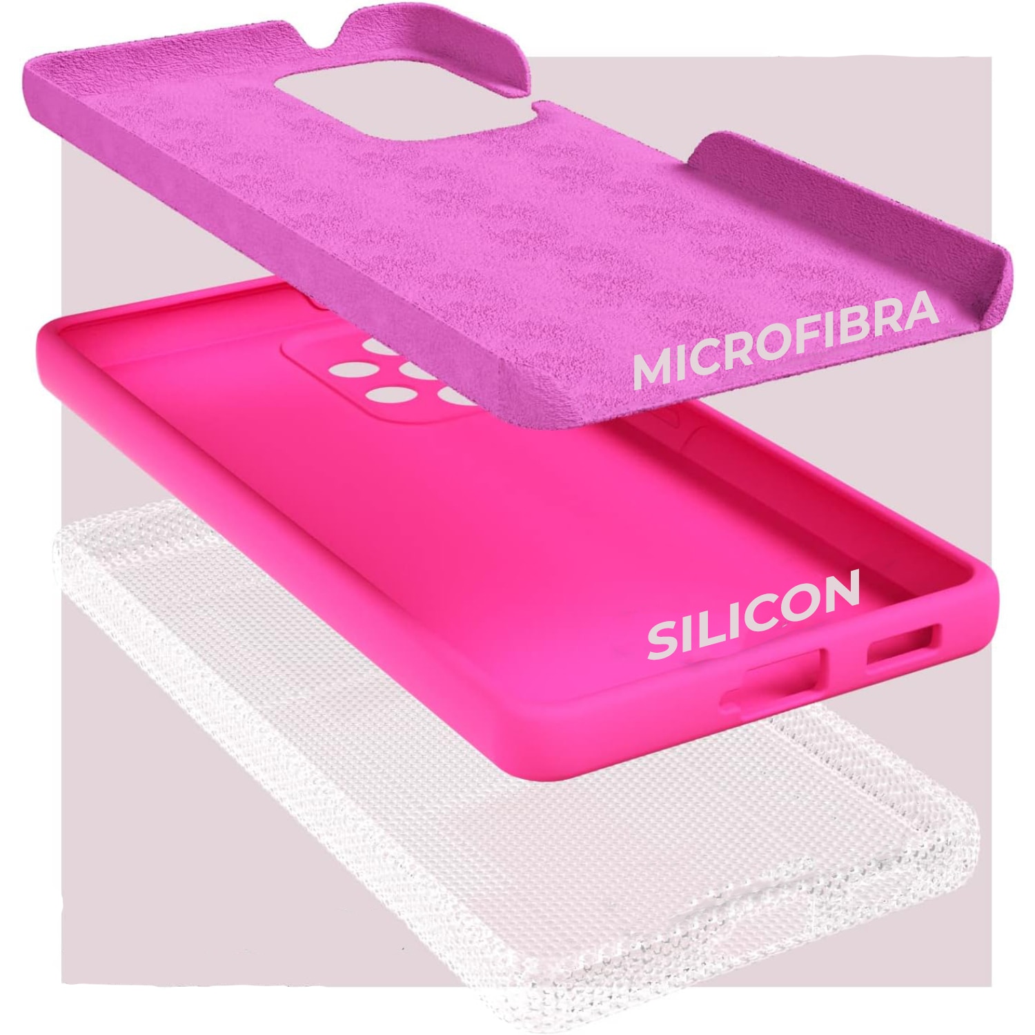 Husa Premium Silicon Soft pentru Samsung A52, Ultra Slim, Protectie sporita, Interior de microfibra, Roz neon