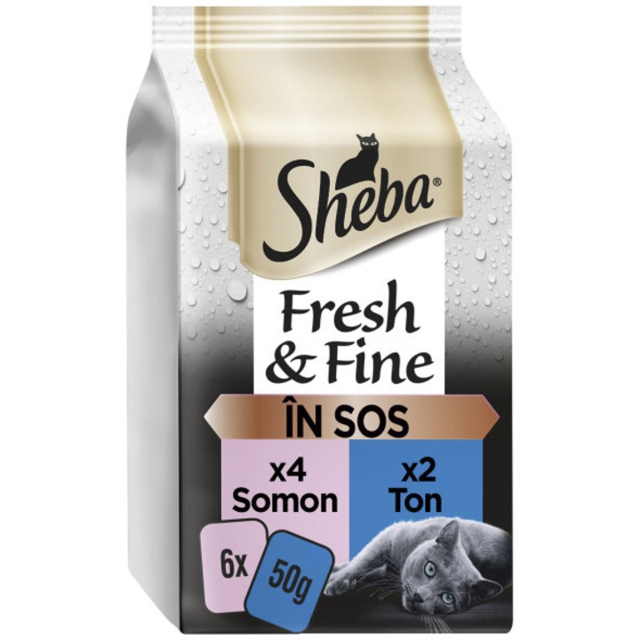Sheba Fresh & Fine, Nedves táp felnőtt macskáknak, Hal, 6x50g