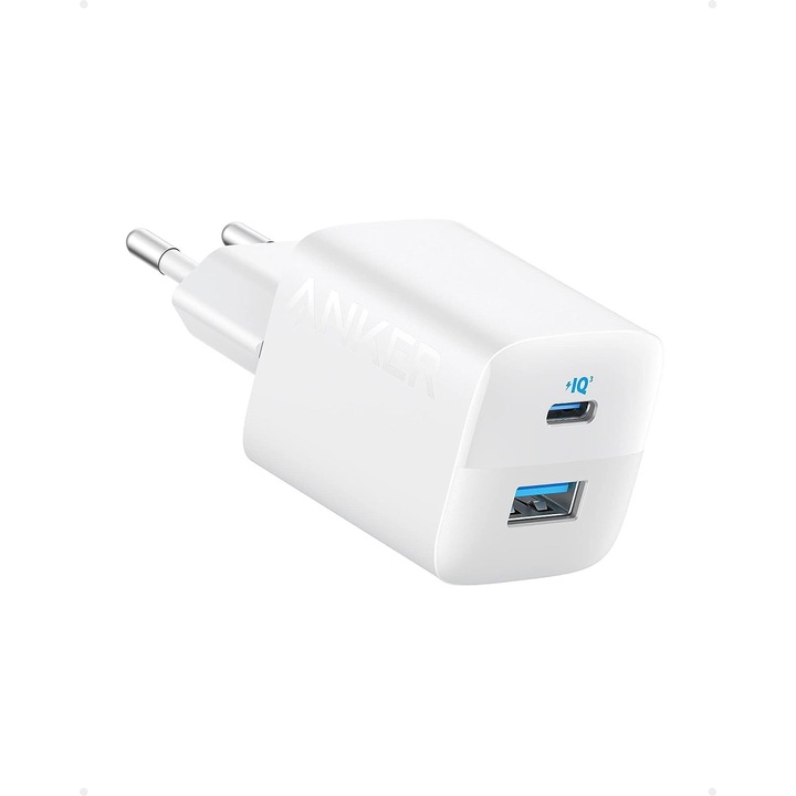 Incarcator retea Anker, "323" 33W, PowerIQ, 1 x USB Type-C, 1 x USB, Alb, "A2331G21"