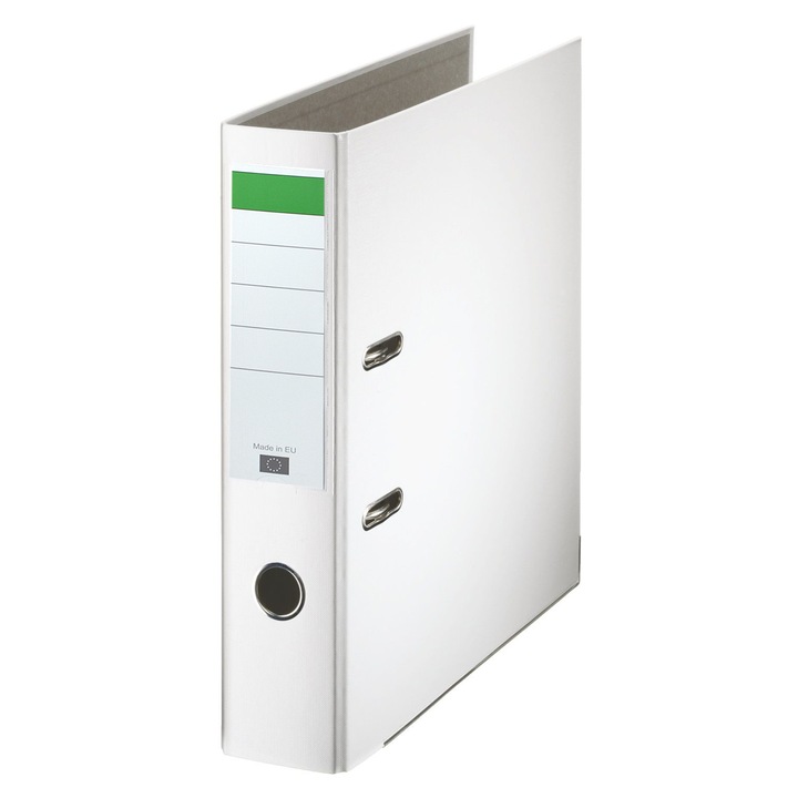 Biblioraft A4 carton plastifiat 7.5 cm alb intens