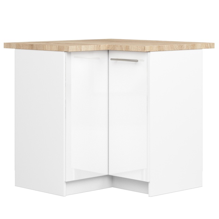 Dulap de bucatarie, Akord Furniture Factory, 90 x 85 x 46cm, Pal, Alb mat