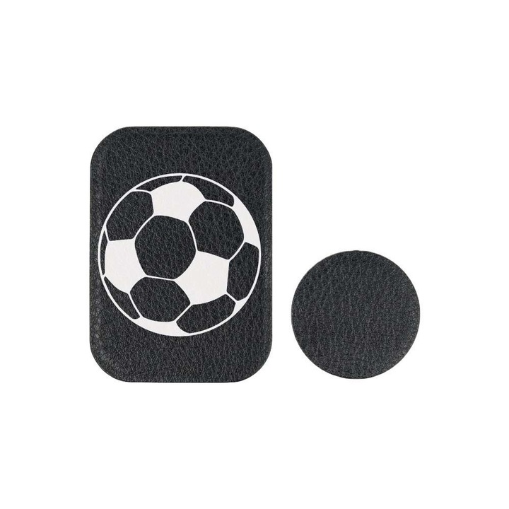 Set 2x Placuta Metalica Pentru Suport Auto Magnetic, Cu Adeziv, Suprafata piele sintetica, Minge de fotbal, P-PB30