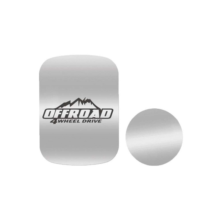 Set 2x Placuta Metalica Pentru Suport Auto Magnetic, Cu Adeziv, Off Road Wheel Drive, P-S5