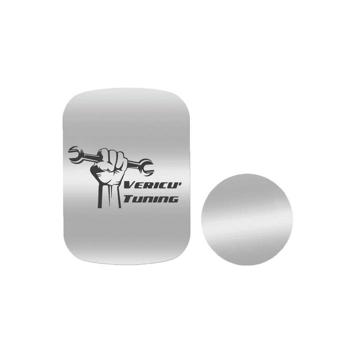Két darabos fémlapka szett, mágneses autós tartóhoz, ragasztóval, Vericu' Tuning, P-S24