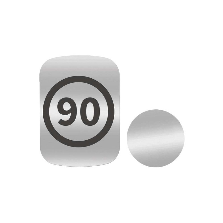 Set 2x Placuta Metalica Pentru Suport Auto Magnetic, Cu Adeziv, Speed Limit 90Km/h, P-S47