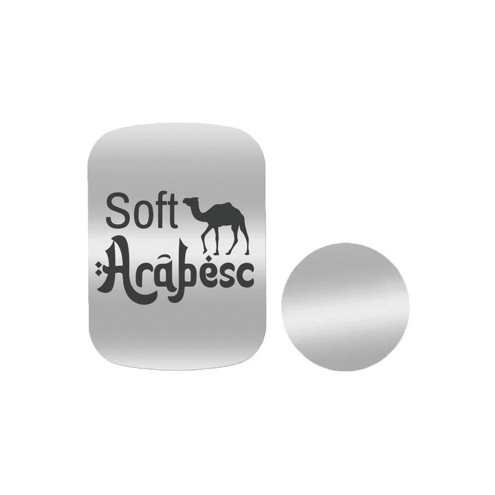 Set 2x Placuta Metalica Pentru Suport Auto Magnetic, Cu Adeziv, Soft Arabesc, P-S22