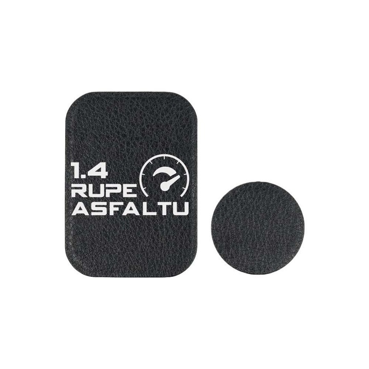 Set 2x Placuta Metalica Pentru Suport Auto Magnetic, Cu Adeziv, Suprafata piele sintetica, 1.4 Rupe Asfaltu, P-PB8