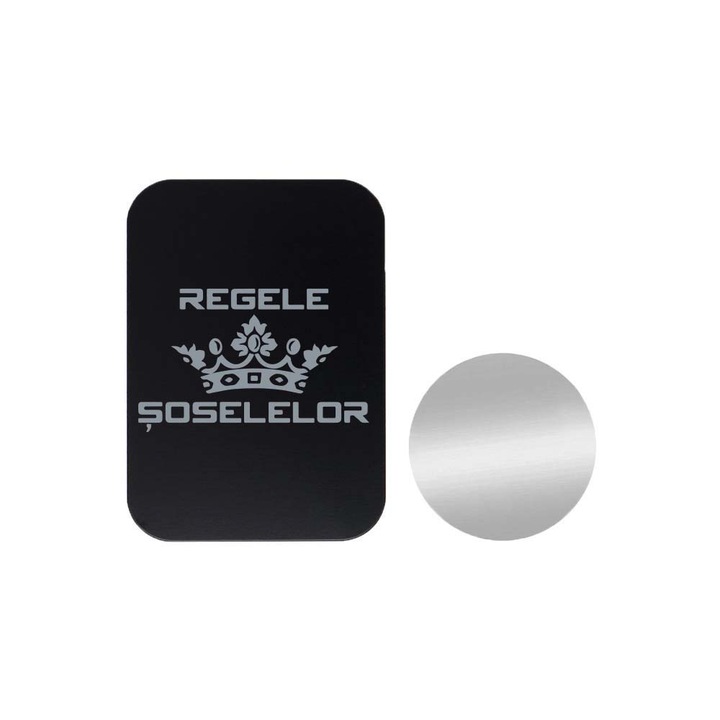 Set 2x Placuta Metalica Pentru Suport Auto Magnetic, Cu Adeziv, Regele Soseselor, P-B23